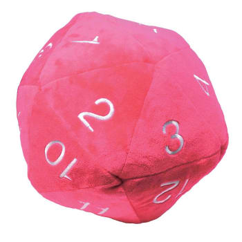 Jumbo d20 Plush Dice - Hot Pink