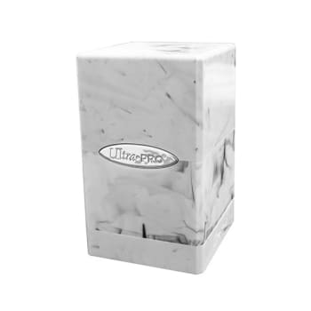 Ultra Pro: Marble Satin Tower Deck Box - Black/White