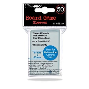 Mini American Board Game Sleeves (50ct) 41mm x 63mm (Ultra Pro)