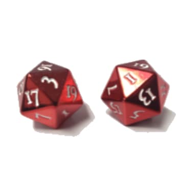 D20 Dice Set: Heavy Metal - Red (2)