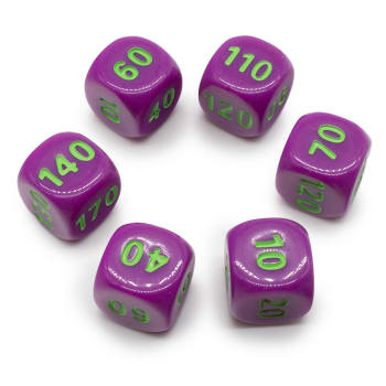 Klara Premium Tournament Collection Purple/Green Dice Set of 6