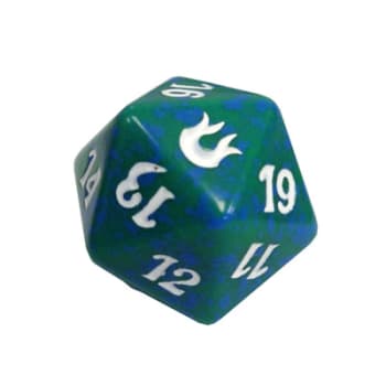 Born of the Gods - D20 Spindown Life Counter - Green