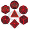 Poly 7 Dice Set: Dwarven - Red/Black