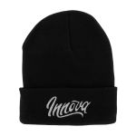 Flow Cuff Beanie - Black - (Knit outter with Fleece liner)