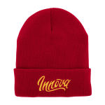 Flow Cuff Beanie - Red - (Knit outter with Fleece liner)