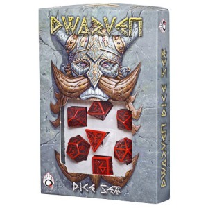 Poly 7 Dice Set: Dwarven - Red/Black