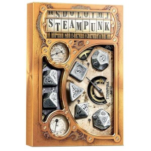 Poly 7 Dice Set: Metal Steampunk