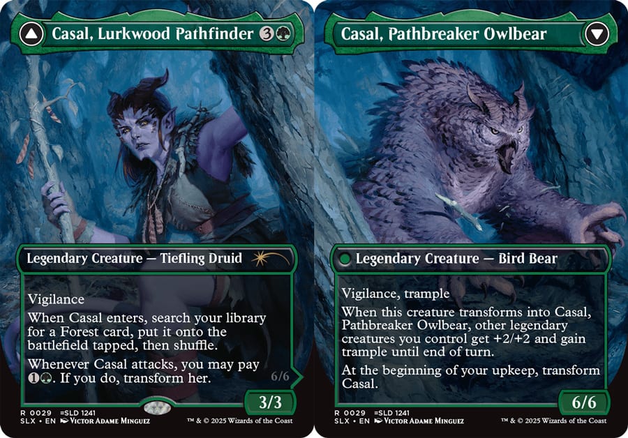 Casal, Lurkwood Pathfinder // Casal, Pathbreaker Owlbear