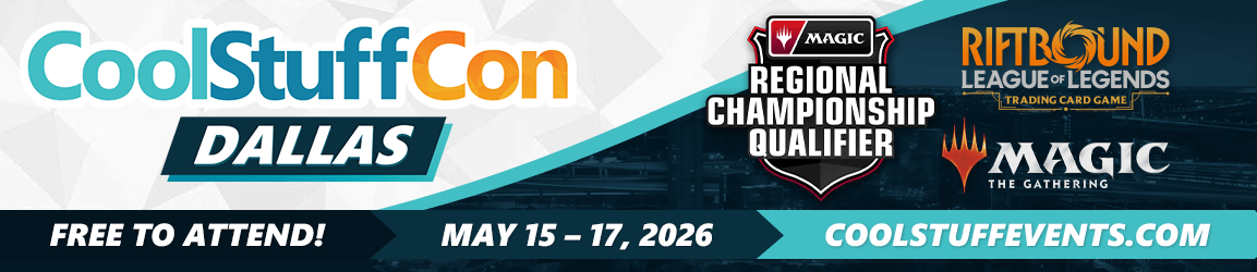 CoolStuffCon Dallas 2026 from May 15-17 2026 is free to attend! Registration is open now!