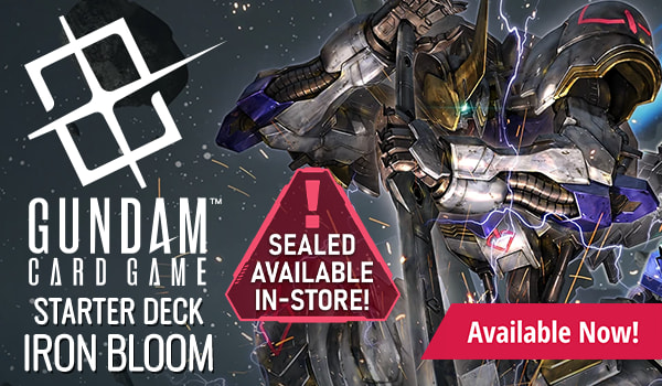 Gundam Card Game Iron Bloom Starter Deck singles available now! Sealed available in store!