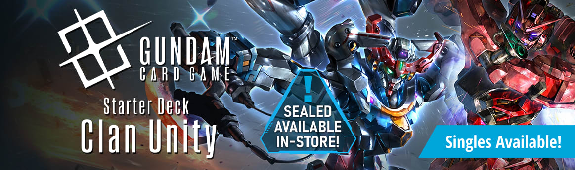 Gundam Card Game Clan Unity Starter Deck singles available now! Sealed in stores now!