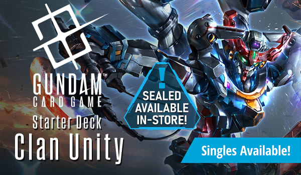 Gundam Card Game Clan Unity Starter Deck singles available now! Sealed in stores now!