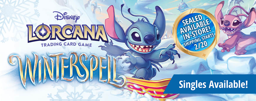 Lorcana Winterspell singles and sealed ship 2/20! Sealed available in-stores!