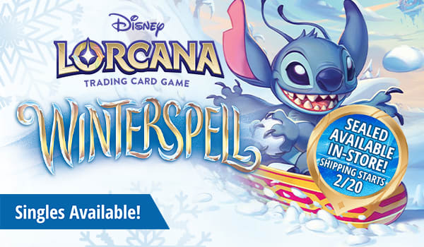 Lorcana Winterspell singles and sealed ship 2/20! Sealed available in-stores!