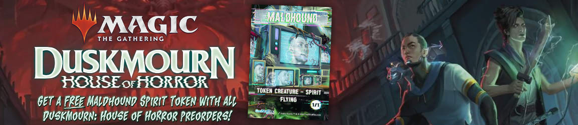 Preorder MTG Duskmourn: House of Horror today and get a FREE Malhound Spirit Token!