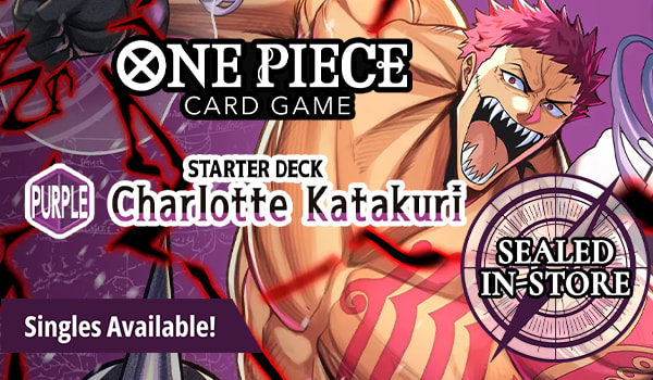 One Piece Card Game - PURPLE Charlotte Katakuri Starter Deck singles available now and sealed in-stores!