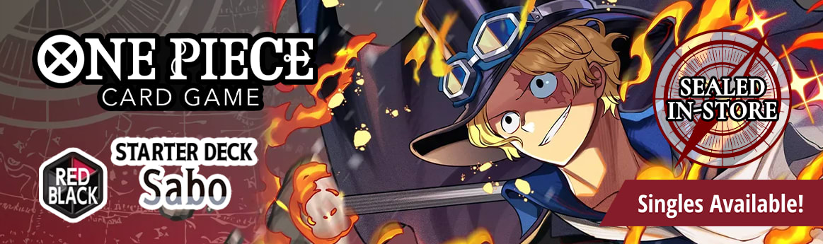 One Piece Card Game - RED/BLACK Sabo Starter Deck singles available now and sealed in-stores!