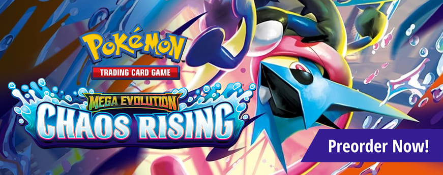Pokemon Mega Evolution: Chaos Rising is available for preorder now!