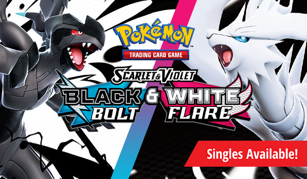 Pokemon Scarlet and Violet: Black Bolt and White Flare singles are available now!