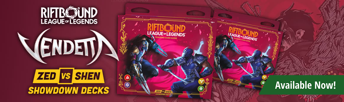 Riftbound: Leaugue of Legends - Vendetta Showdown Decks - Zed VS Shen available now!
