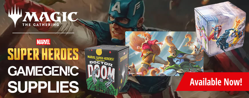 MTG Marvel Super Heroes Gamegenics supplies available now!