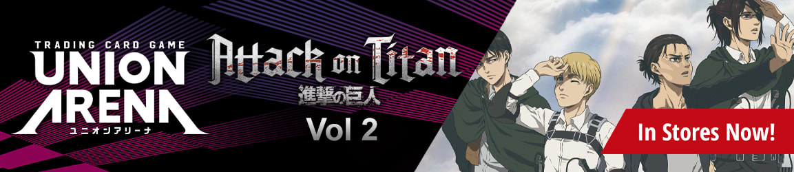 Union Arena Card Game Attack on Titan Volume 2 is available in-stores now!