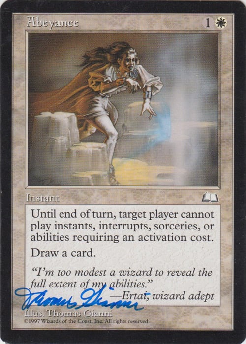 Abeyance Signed by Thomas Gianni