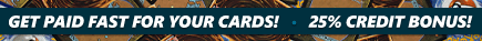 Sell your cards 25% credit bonus