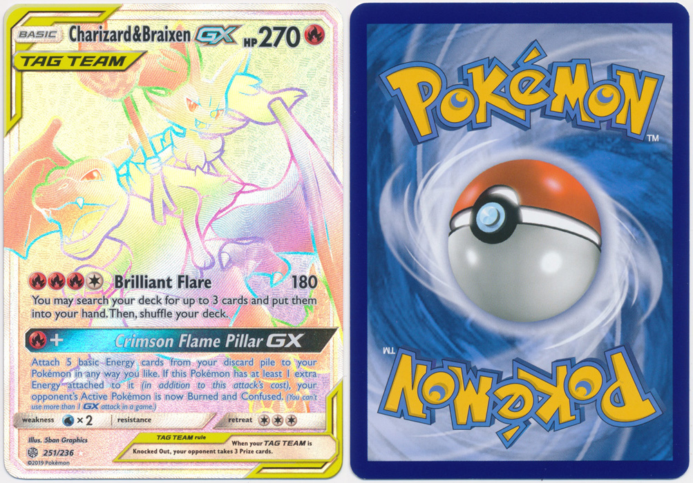 Unique image for Charizard & Braixen-GX (Rainbow Rare) - 251/236