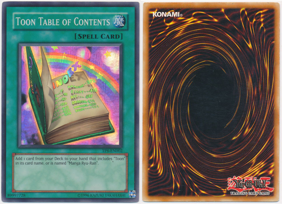 YuGiOh » Toon Table of Contents