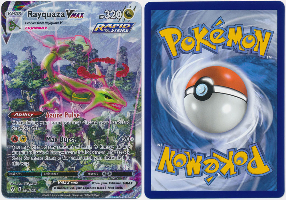 Pokemon Rayquaza Vmax Card  Pokemon Vmax Mega Rayquaza