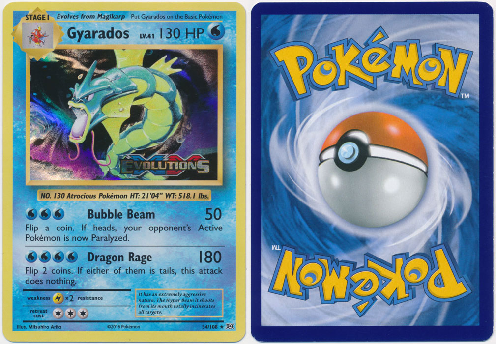 Unique image for Gyarados - 34/108 (XY Evolutions Stamp)