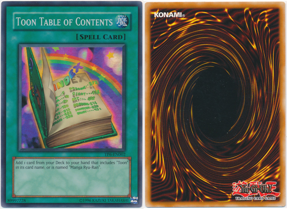 Unique image for Toon Table of Contents