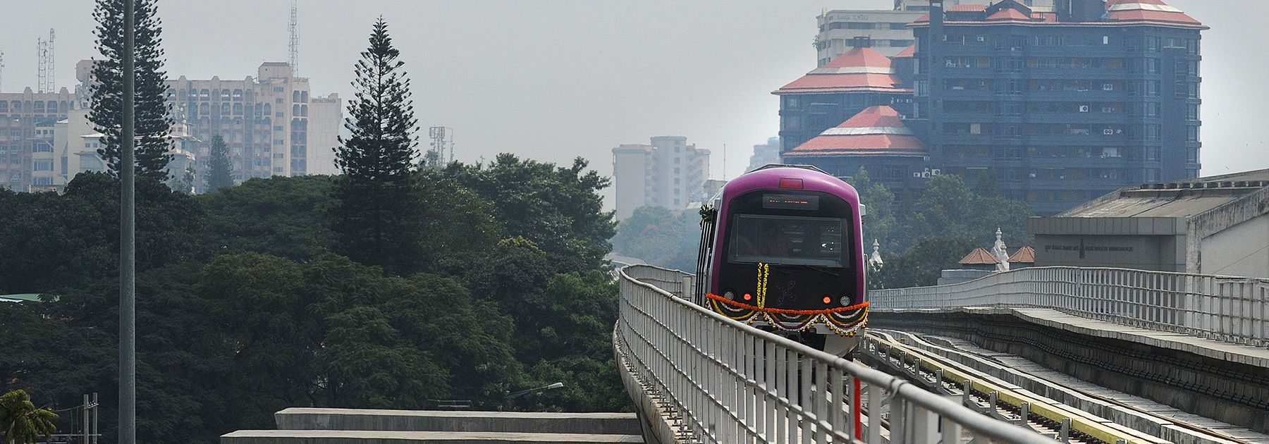 The Bangalore Metro Rail Corporation's Namma metro train. (DIBYANGSHU SARKAR/AFP/Getty Images) The Bangalore Metro Rail Corporation's Namma metro train. (DIBYANGSHU SARKAR/AFP/Getty Images)