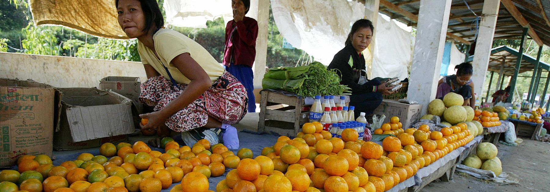 Mizo women sell fruit and vegetables at the roadside in Aizawl, capital of the north-eastern state of Mizoram. (DIPTENDU DUTTA/AFP/Getty Images) Mizo women sell fruit and vegetables at the roadside in Aizawl, capital of the north-eastern state of Mizoram. (DIPTENDU DUTTA/AFP/Getty Images)
