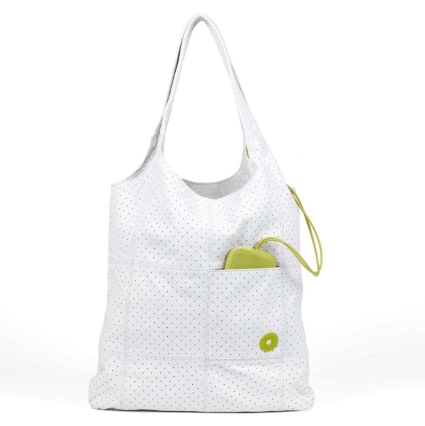 Tintamar “Shopping bag” Bag & Charms en cuir perforé optique