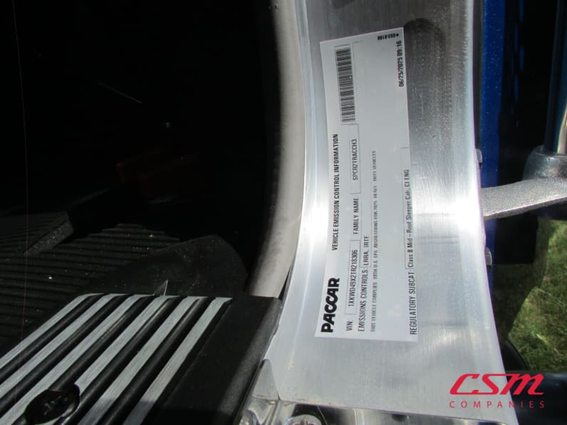 VIN tag for this 2026 Kenworth W900L (Stock number: TR218306)