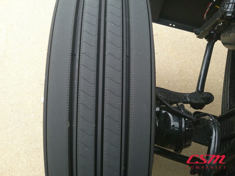 Passenger side front tire tread for this 2026 Kenworth W900L (Stock number: TR218362)