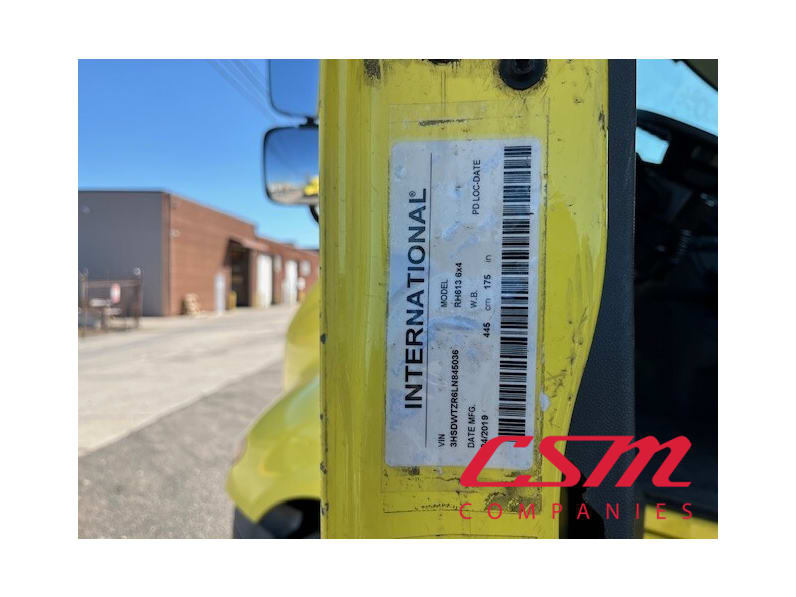 VIN tag for this 2020 International RH Series (Stock number: ULN845036)Weeee