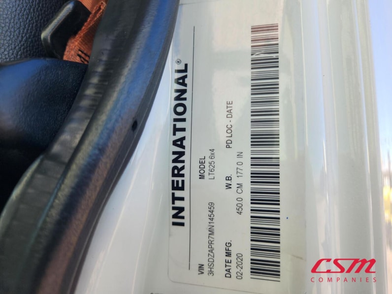VIN tag for this 2021 International LT Series (Stock number: UMN145459)Weeee