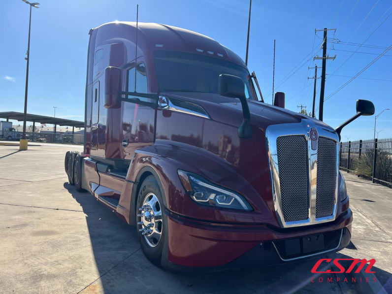Exterior front passenger side for this 2023 Kenworth T680 (Stock number: UPJ245494)