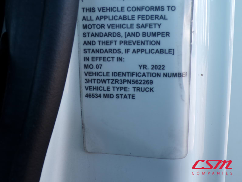 VIN tag for this 2023 International RH Series (Stock number: UPN562269)