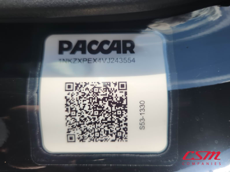 VIN tag for this 2027 Kenworth T880 (Stock number: VJ243554)Weeee