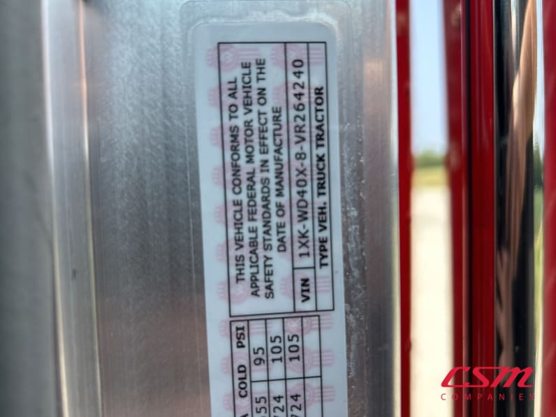 VIN tag for this 2027 Kenworth W900B (Stock number: VR264240)Weeee