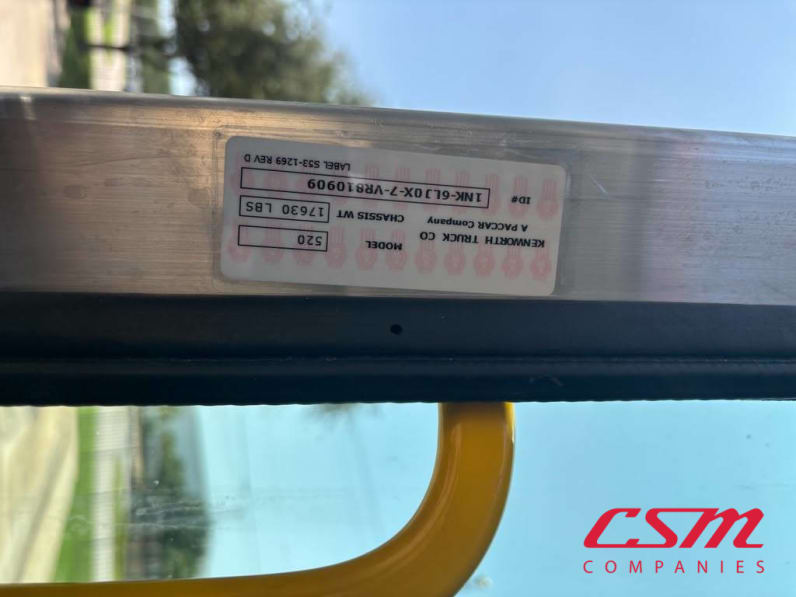VIN tag for this 2027 Kenworth L770 (Stock number: VR810909)Weeee