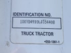 VIN tag for this 2020 Kenworth T680 (Stock number: ULJ354408)