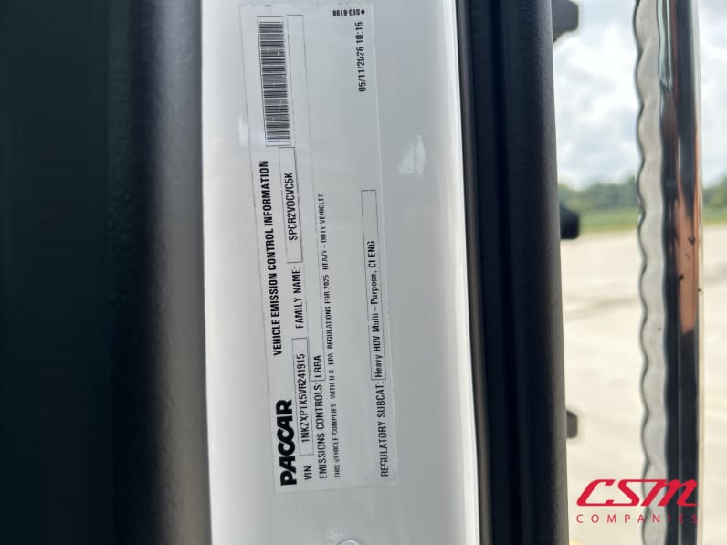 VIN tag for this 2027 Kenworth T880 (Stock number: VR241915)