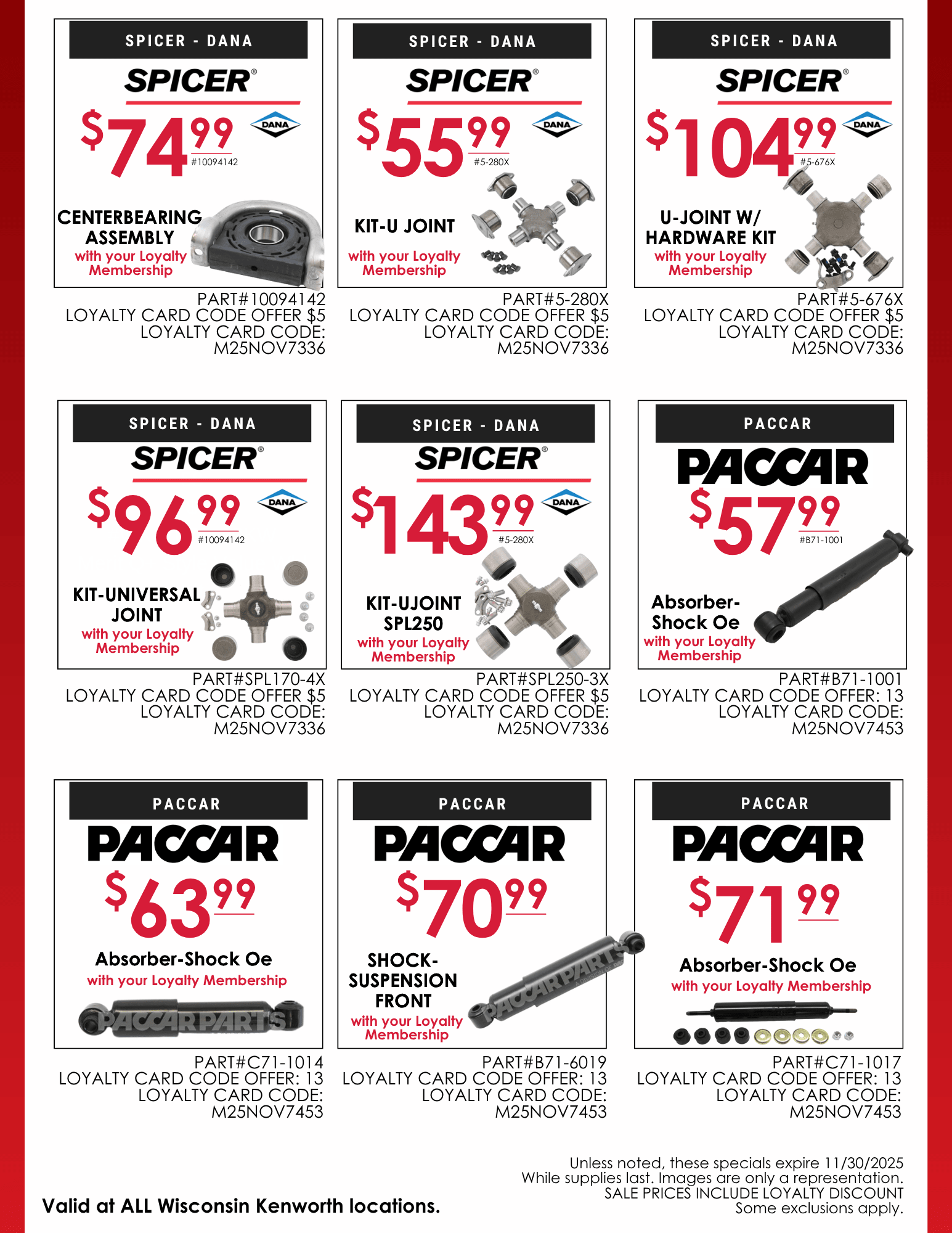 WKW Parts Specials - Nov1 WKW Parts Specials - Nov1