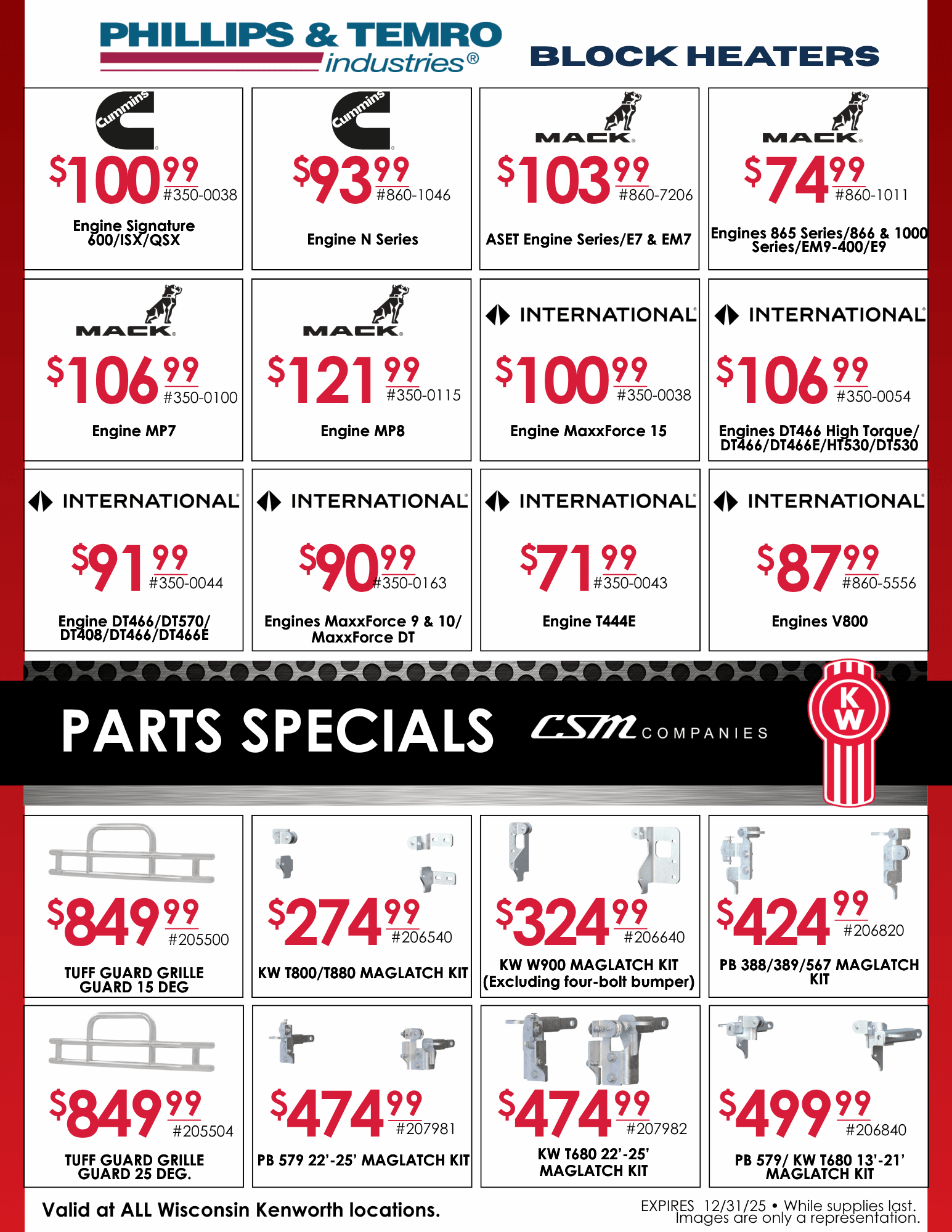 WKW Parts Specials - Nov4