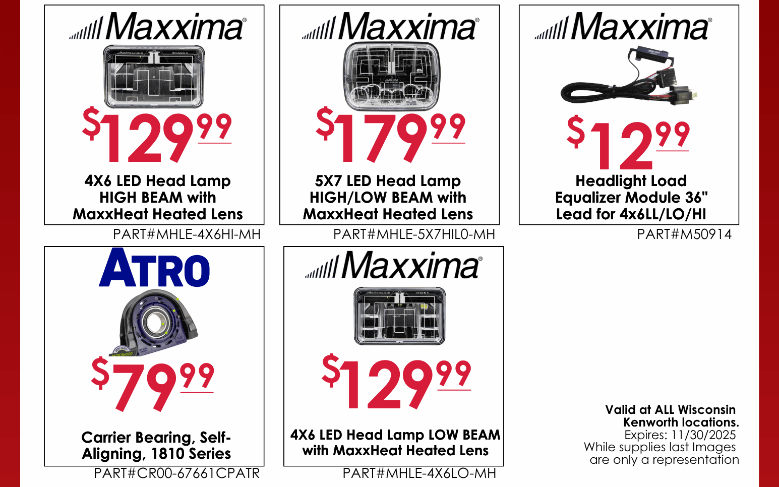 WKW Parts Specials - Nov16 WKW Parts Specials - Nov6